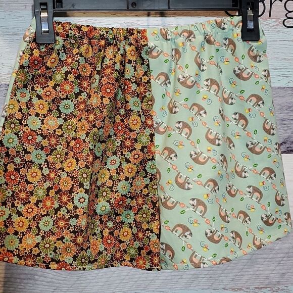 Handmade Sloths & Flowers 70s Style Retro High Waist Shorts Sz Small - Picture 5 of 7